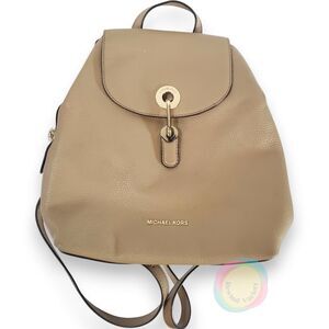 Michael Kors Raven Beige Pebble Leather Backpack